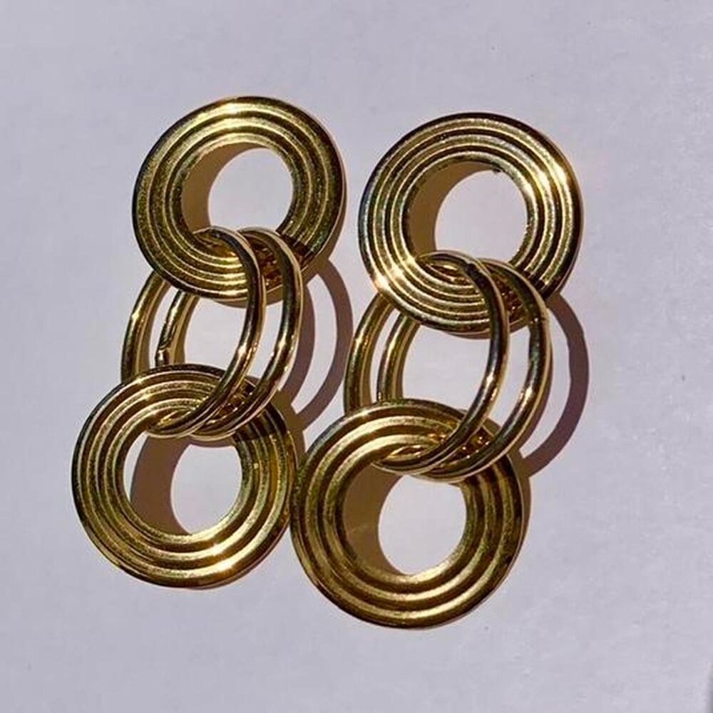 large gold geometric hoop earrings